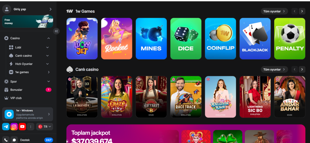 1win platformuna kayıt ve giriş: A'dan Z'ye